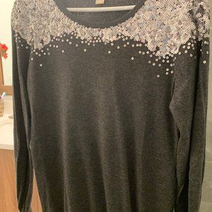 Michael Kors Women's Sweater with Silver Sequins